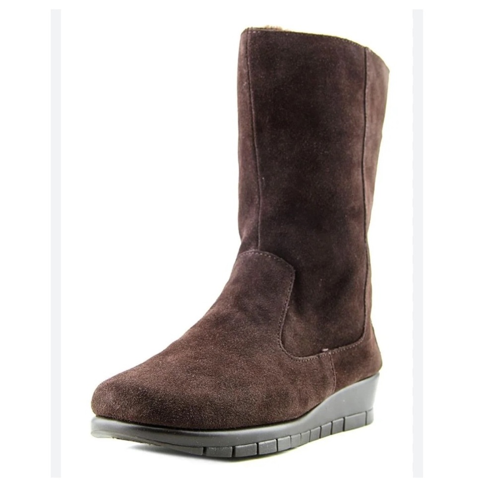 Aerosoles brown suede leather waterproof insulated winter snow boots womens 6